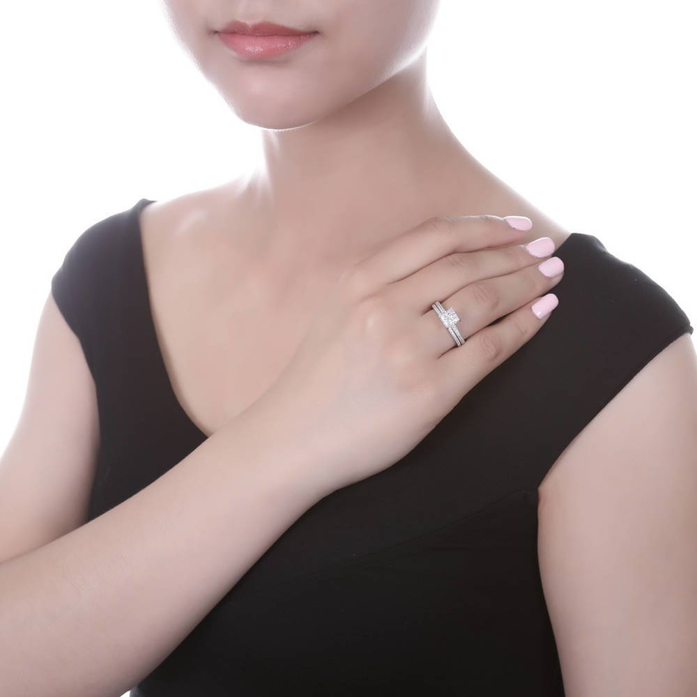 Pave CZ Eternity Ring in Sterling Silver