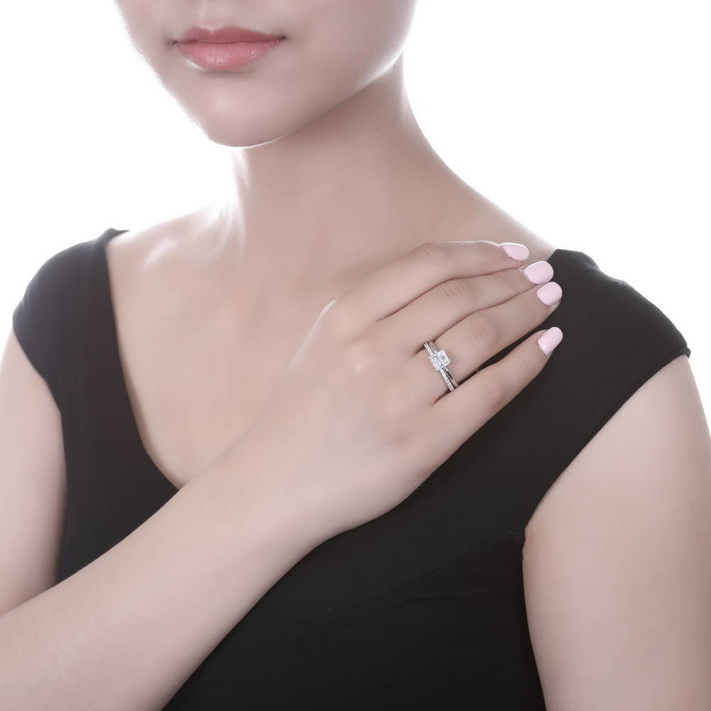 Pave CZ Eternity Ring in Sterling Silver