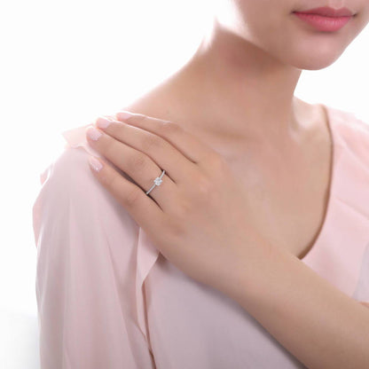 Solitaire 0.6ct Cushion CZ Ring in Sterling Silver