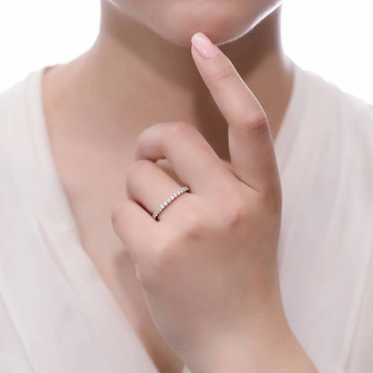 Pave CZ Eternity Ring in Gold Flashed Sterling Silver