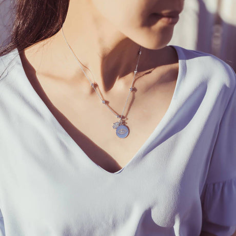 Image Contain: Model Wearing Hamsa Hand Pendant Necklace