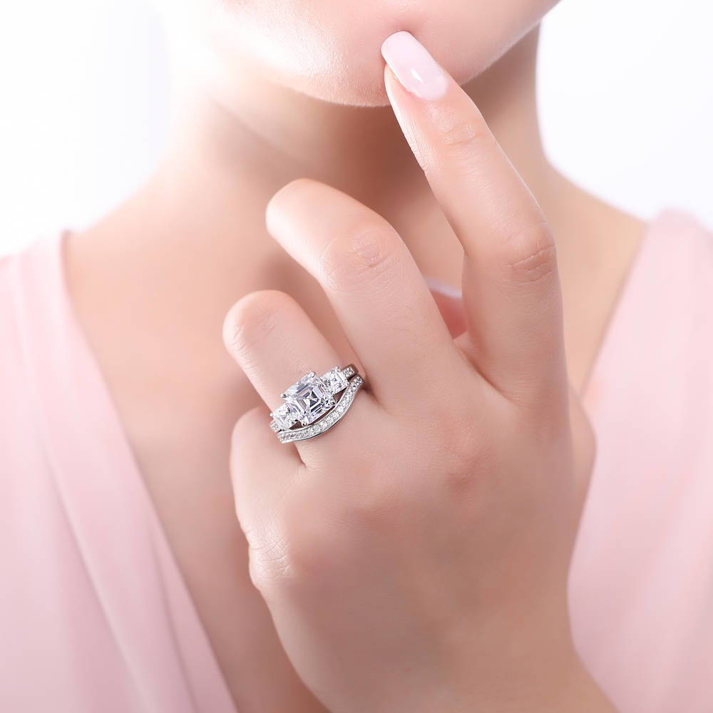 Pave CZ Eternity Ring in Sterling Silver