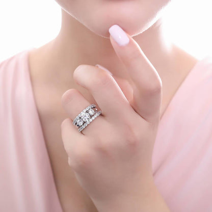 Pave CZ Eternity Ring in Sterling Silver