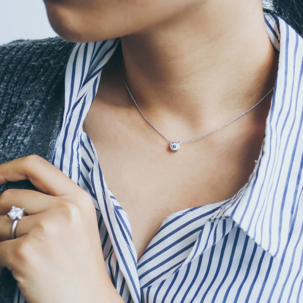ネックレス・ペンダント TATIANA Silver 925 Star Mirror Ball Necklace NZ2154 925 Sterling Silver Starburst Demon Eye Pendant Necklace