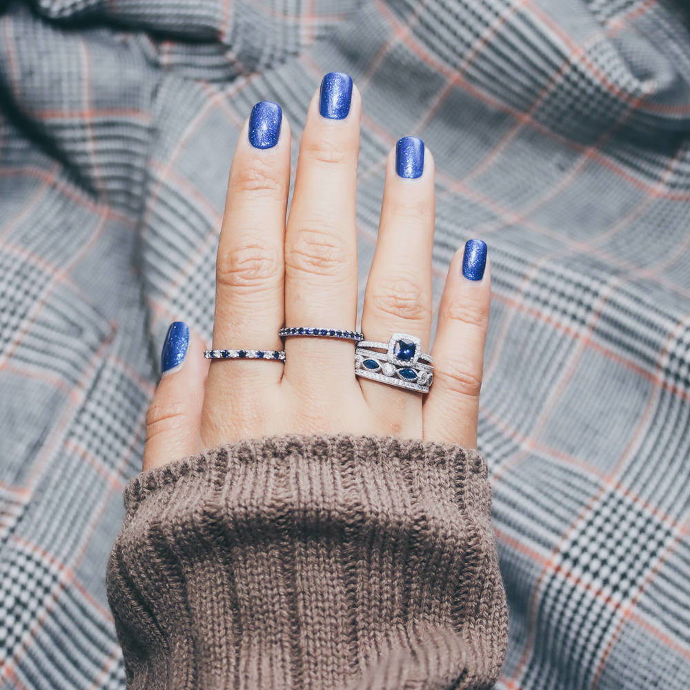 Image Contain: Model Wearing Art Deco Half Eternity Ring, Eternity Ring, Half Eternity Ring, Halo Ring