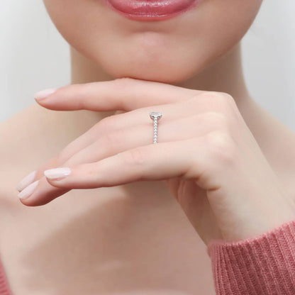 Solitaire 0.3ct Emerald Cut CZ Ring in Sterling Silver