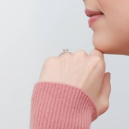 Solitaire East-West 0.3ct Emerald Cut CZ Ring in Sterling Silver