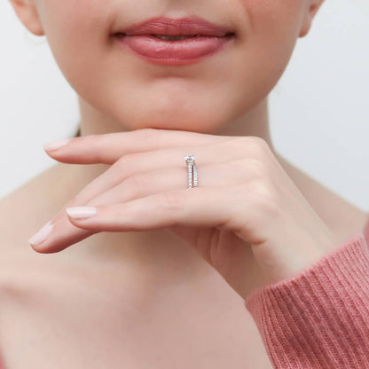 Solitaire 0.4ct Oval CZ Ring in Sterling Silver
