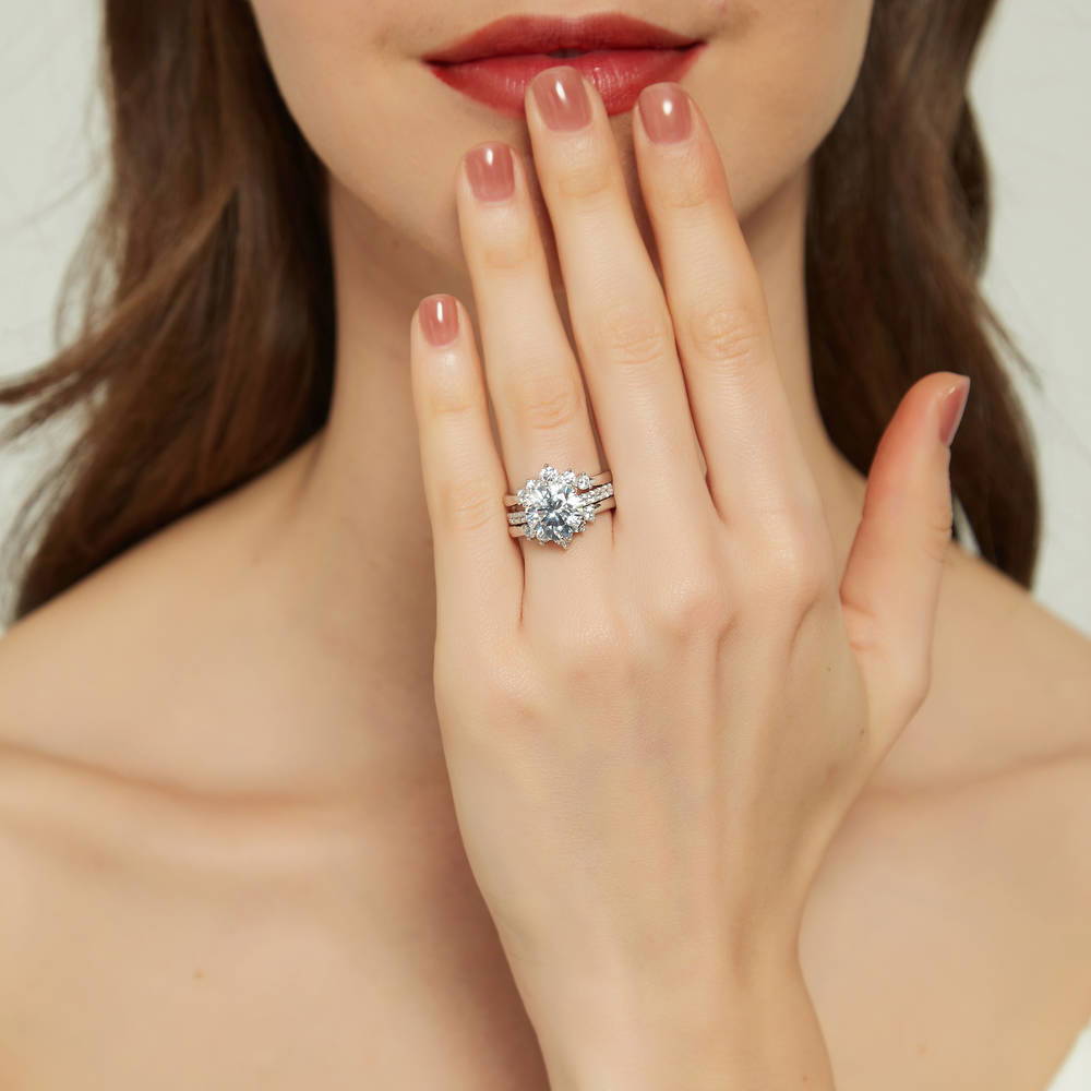 5-Stone Wishbone CZ Band in Sterling Silver