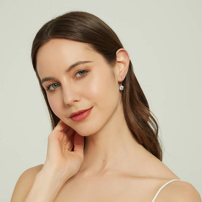 Solitaire 4ct CZ Leverback Earrings in Sterling Silver