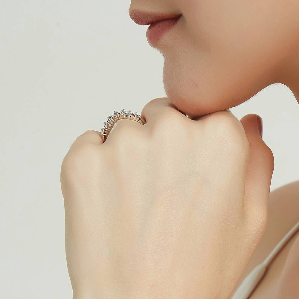 5-Stone CZ Stackable Ring Set in Sterling Silver