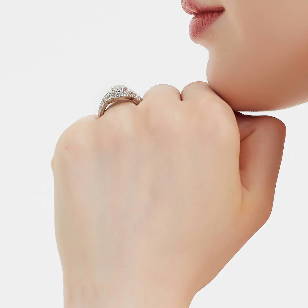 Dome CZ Eternity Ring in Sterling Silver