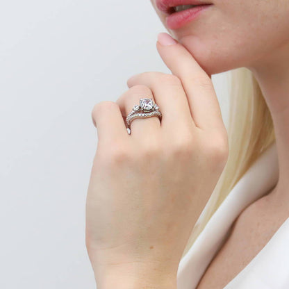 3-Stone Woven 2ct CZ Ring in Sterling Silver