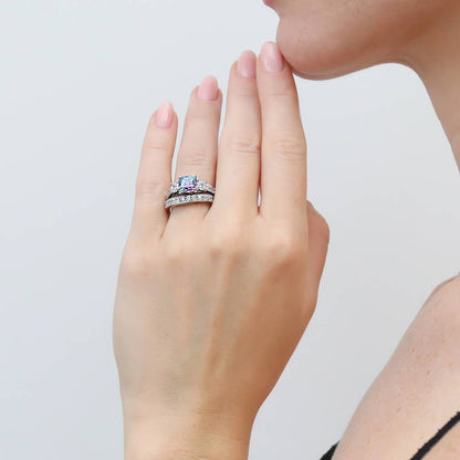 Pave CZ Eternity Ring in Sterling Silver