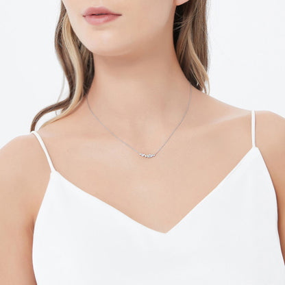 Solitaire CZ Layered Necklace in Sterling Silver, 2-Piece