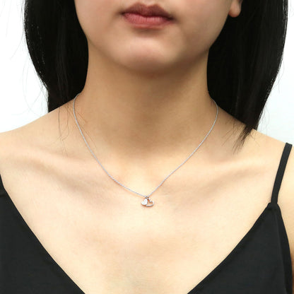 Open Heart CZ Necklace in Sterling Silver