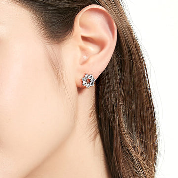 Wreath Star CZ Stud Earrings in Sterling Silver