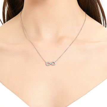 Infinity CZ Pendant Necklace in Sterling Silver