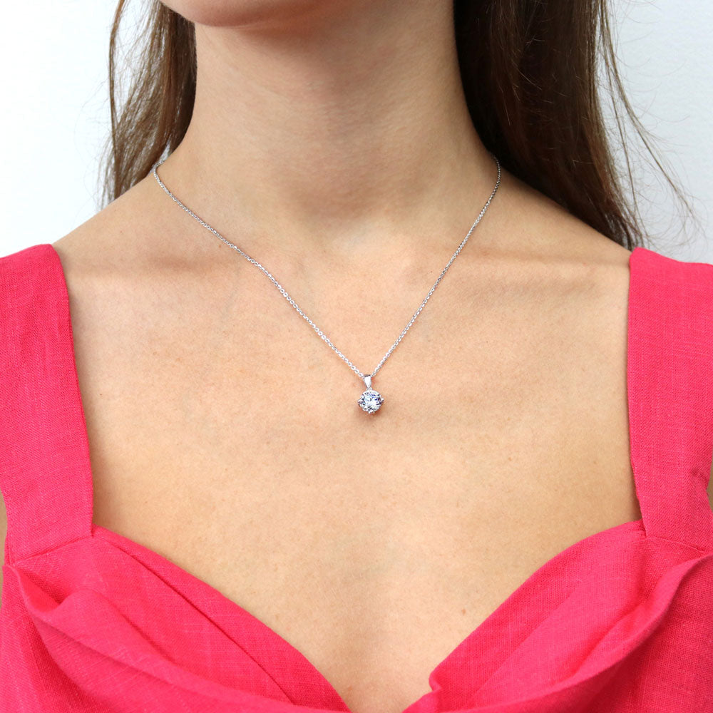 Solitaire 2ct/4ct CZ Set in Sterling Silver