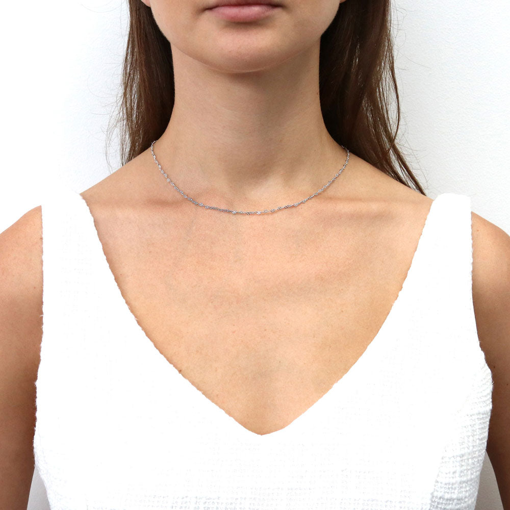 Model wearing Heart Chain Necklace, 8 of 13