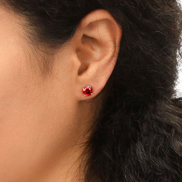 Solitaire Round CZ Stud Earrings in Sterling Silver 1.6ct