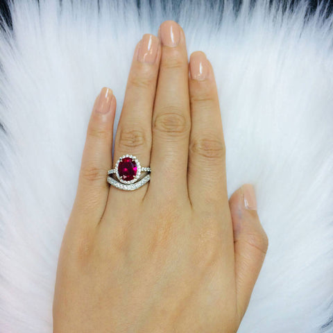 Image Contain: Model Wearing Curved Half Eternity Ring, Halo Ring