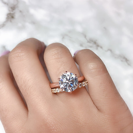 Image Contain: Model Wearing Eternity Ring, Solitaire Ring