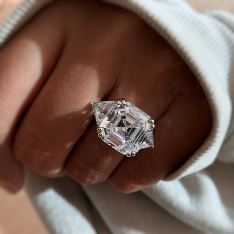 Image Contain: Model Wearing 3-Stone Ring