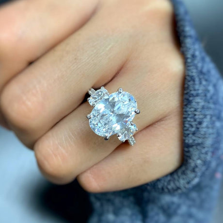 Image Contain: Model Wearing 3-Stone Ring