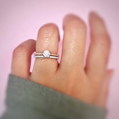 Image Contain: Model Wearing Half Eternity Ring, Ring