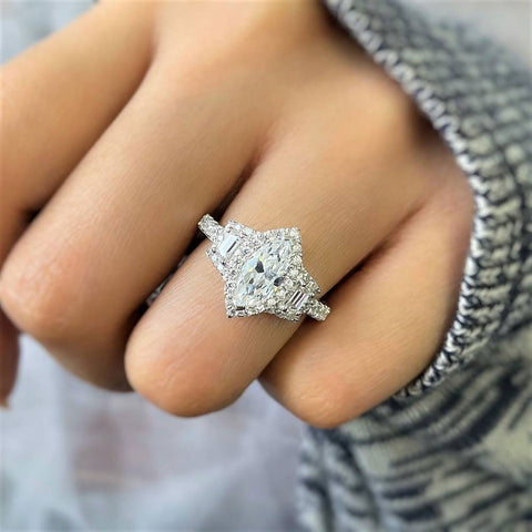 Image Contain: Model Wearing 3-Stone Ring