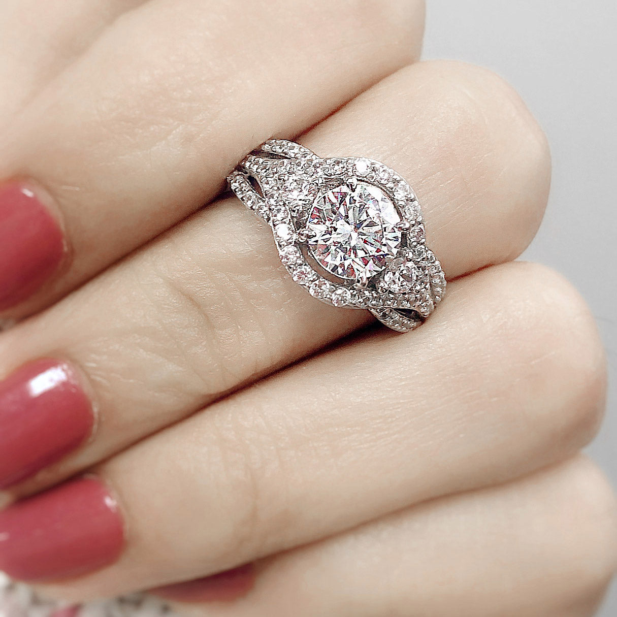 Image Contain: Model Wearing 3-Stone Ring