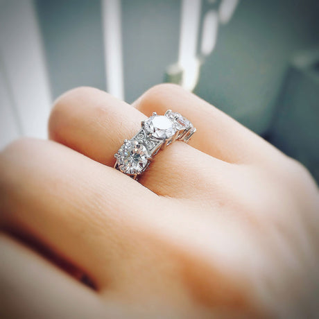 Image Contain: Model Wearing 3-Stone Ring