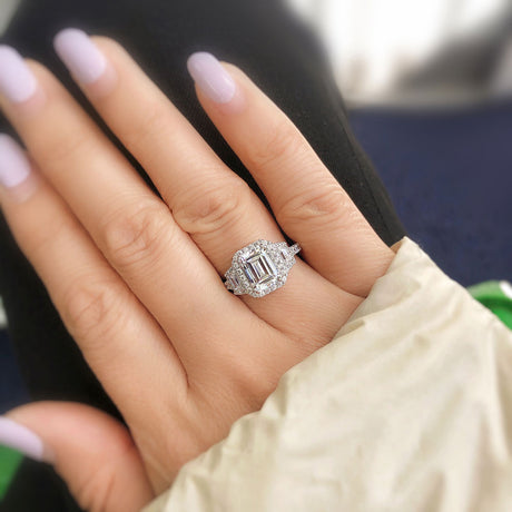 Image Contain: Model Wearing 3-Stone Ring