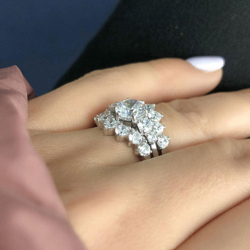 5-Stone CZ Stackable Ring Set in Sterling Silver