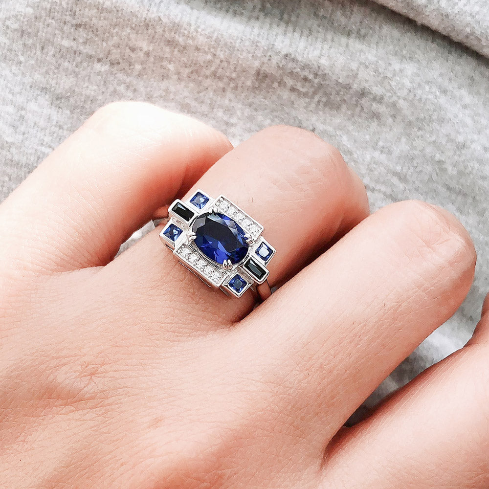 Image Contain: Model Wearing Art Deco Ring