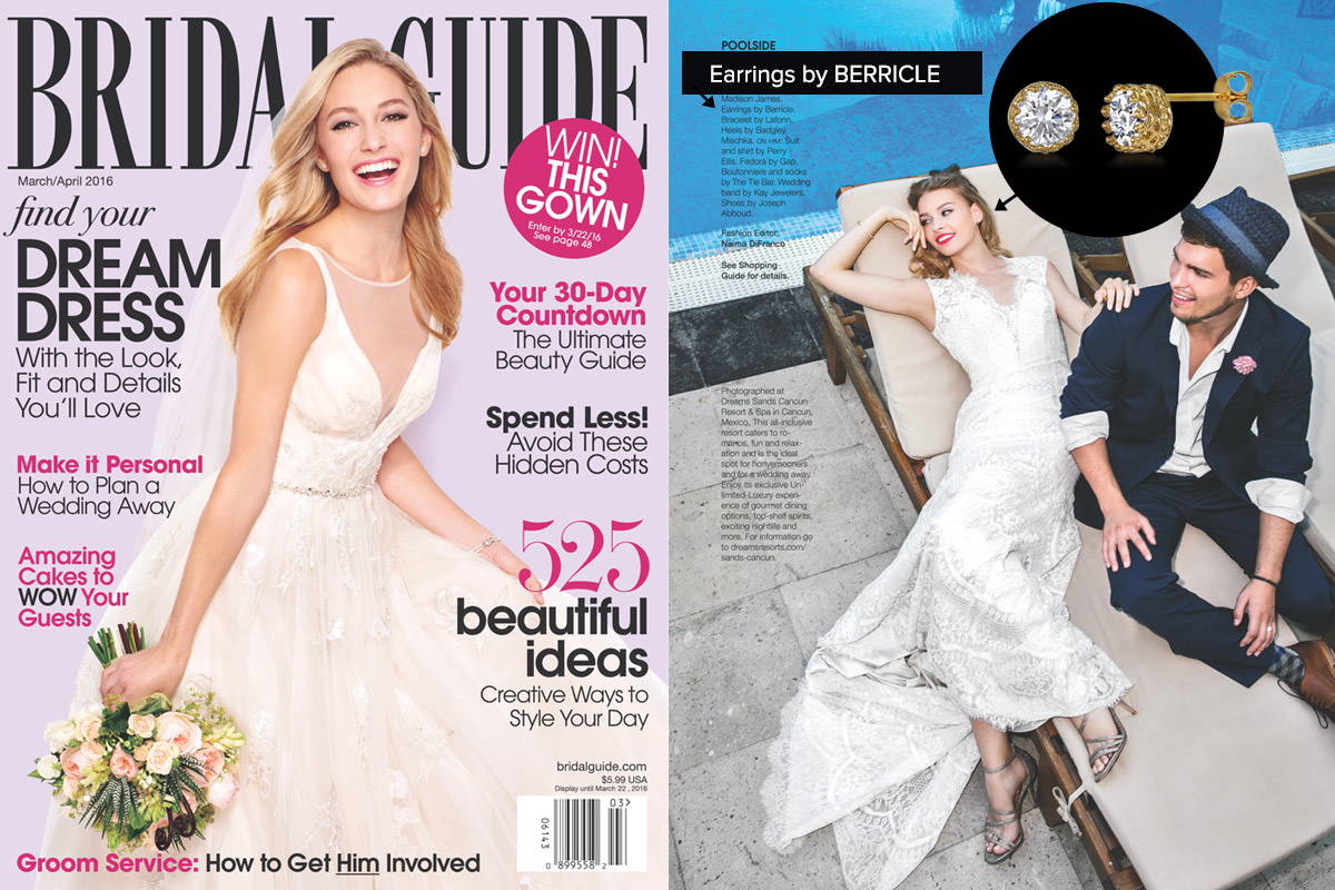 Image Contain: Bridal Guide Magazine / Publication Features Solitaire Stud Earrings