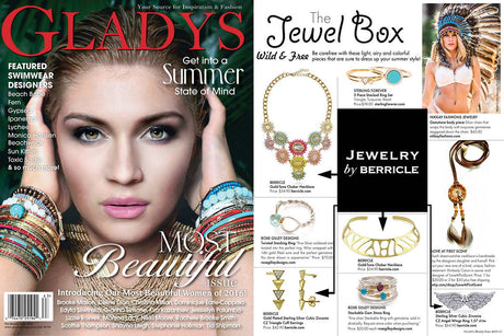 Gladys Magazine / Publication Features Angel Wings Ring, Choker, Flower Statement Necklace, Triangle Ear Cuffs