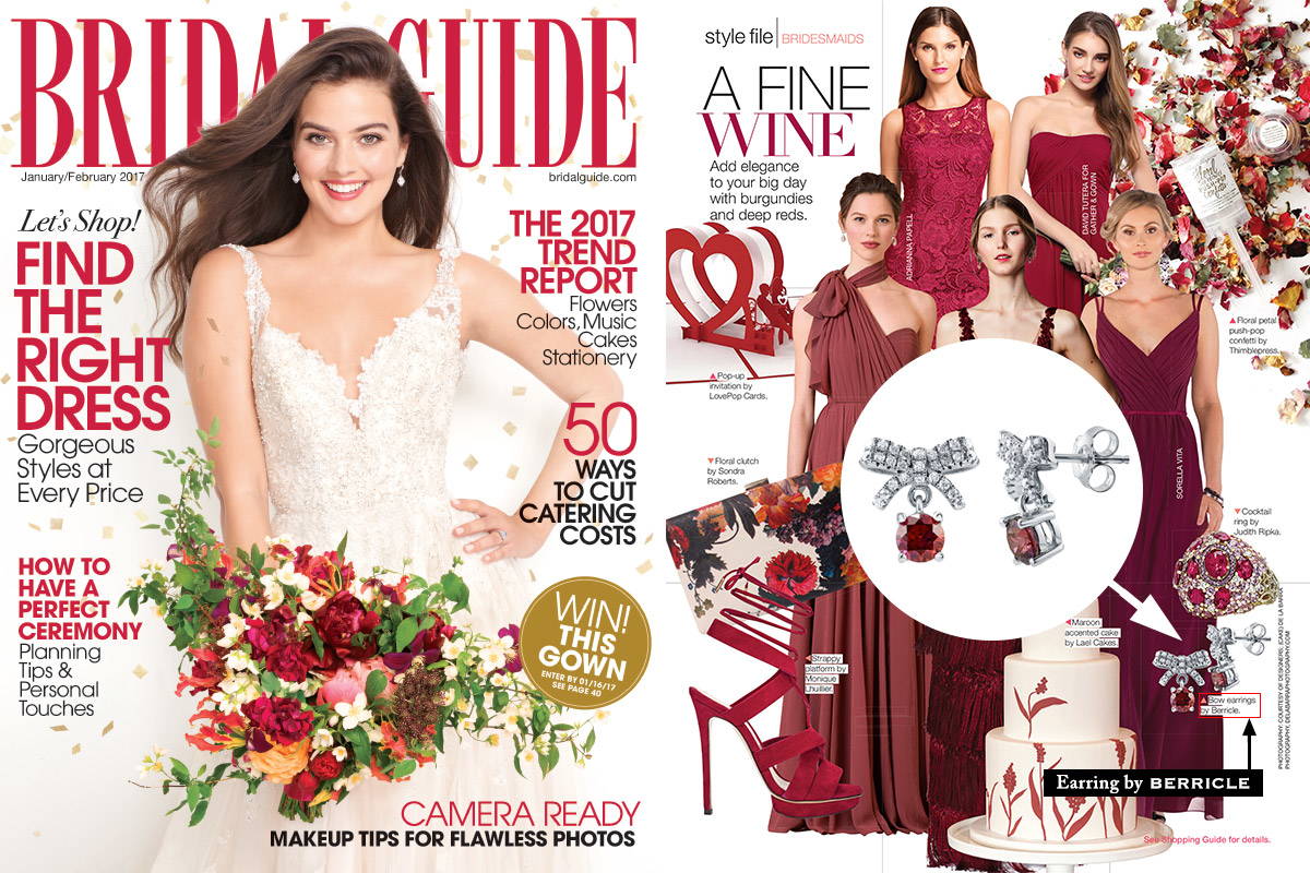 Image Contain: Bridal Guide Magazine / Publication Features Bow Tie Stud Earrings