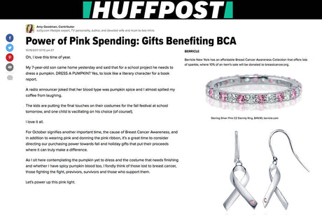 Huffington Post Magazine / Publication Features Eternity Ring, Ribbon Dangle Earrings