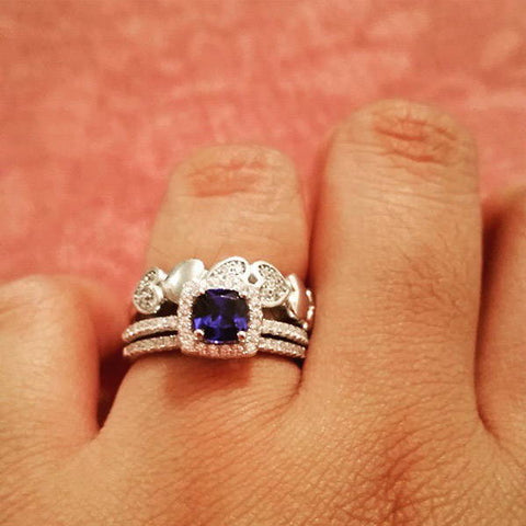 Image Contain: Model Wearing Half Eternity Ring, Halo Ring, Heart Ring