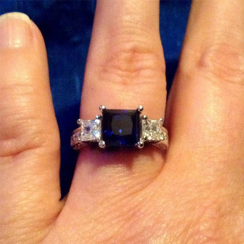 Image Contain: Model Wearing 3-Stone Ring