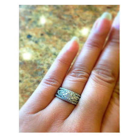 Image Contain: Model Wearing Half Eternity Ring, Ring