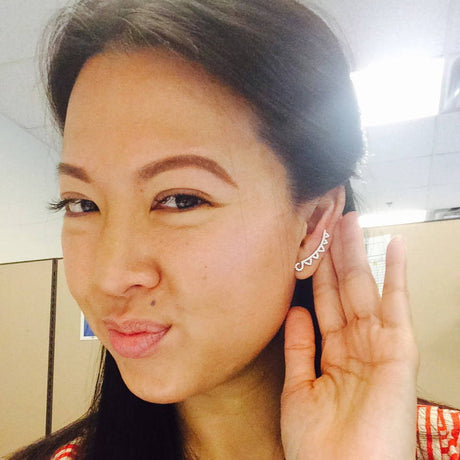 Image Contain: Model Wearing Sawtooth Ear Crawlers