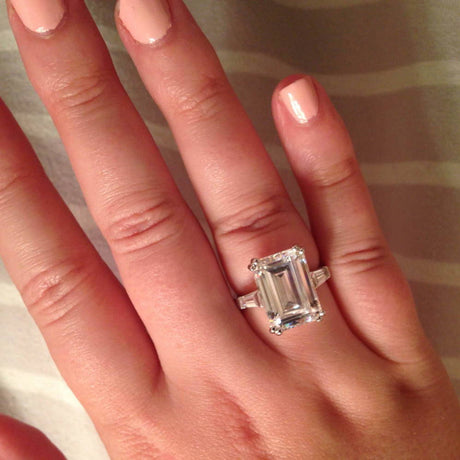 Image Contain: Model Wearing Solitaire with Side Stones Ring