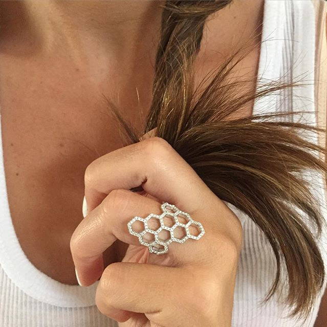 Image Contain: Model Wearing Honeycomb Ring