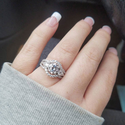 Image Contain: Model Wearing 3-Stone Ring