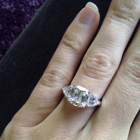 Image Contain: Model Wearing 3-Stone Ring