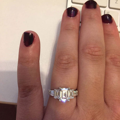 Image Contain: Model Wearing 3-Stone Ring