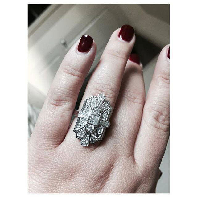 Image Contain: Model Wearing Art Deco Ring